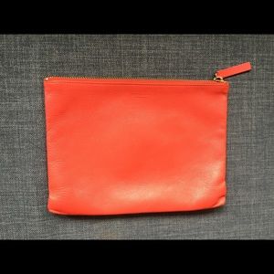 Everlane light orange leather zip pouch